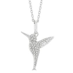 Ophelia Ultramarine Hummingbird Petite Diamond Fashion Pendant