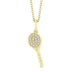 Tennis Racket Petite Diamond Fashion Pendant