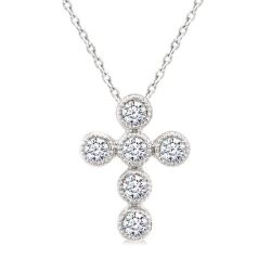 Peregrine Cascade Cross Bezel Set Petite Diamond Fashion Pendant