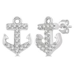DorVioAe PhoNo 14K White Gold Diamond Fashion Earrings