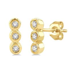 Bezel Set Petite Diamond Fashion Earrings