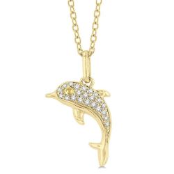 Beryl Minerva Dolphin Petite Diamond Fashion Pendant