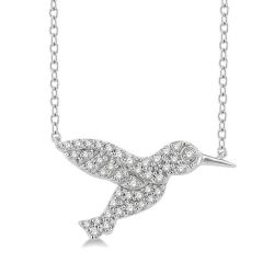 Eclipse Ultramarine Hummingbird Petite Diamond Fashion Pendant