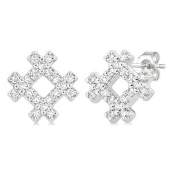 Hashtag Petite Diamond Fashion Earrings