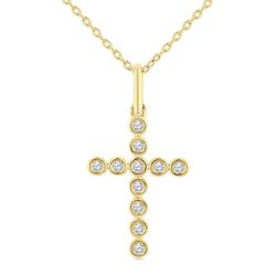 Velour Kestrel Cross Bezel Set Petite Diamond Fashion Pendant