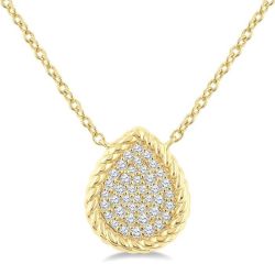 Pave-Set Pear Shape Rope Diamond Fashion Pendant
