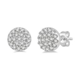 VioIsCa 14K White Gold Diamond Fashion Earrings