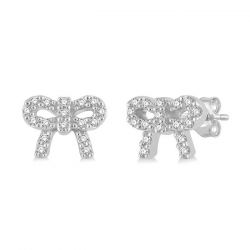 Bow Shape Petite Diamond Fashion Earrings