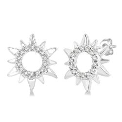 AeCelVer 14K White Gold Diamond Fashion Earrings