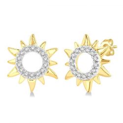 Sunburst Petite Diamond Fashion Earrings