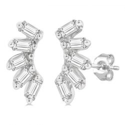 Petite Baguette Diamond Fashion Earrings