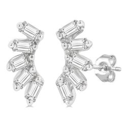 ThCelCa 14K White Gold Diamond Fashion Earrings