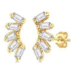 Petite Baguette Diamond Fashion Earrings