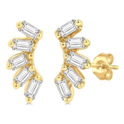 LoElPho 14K White Gold Diamond Fashion Earrings