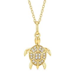 Luna Brisa Turtle Petite Diamond Fashion Pendant