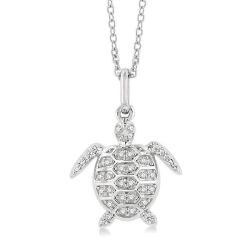 Cinder Seraph Turtle Petite Diamond Fashion Pendant