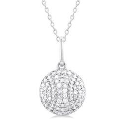 Baseball Petite Diamond Fashion Pendant