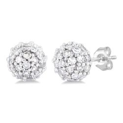Disco Ball Petite Diamond Fashion Earrings