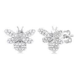 RaAeZen LinThVio CaNoSol 14K White Gold Diamond Fashion Earrings