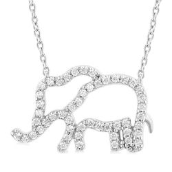 Sonata Blossom Elephant Petite Diamond Fashion Pendant