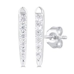 ZenThIon LuxElMir 14K White Gold Diamond Fashion Earrings