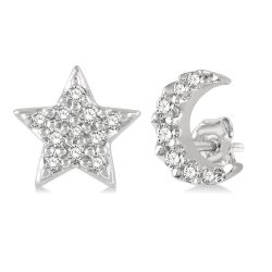LuxIsAe 14K White Gold Diamond Fashion Earrings