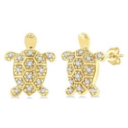 Turtle Petite Diamond Fashion Earrings