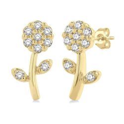 OraOn 14K White Gold Diamond Fashion Earrings