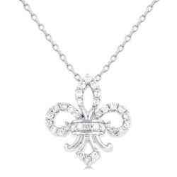 Tivoli Regalia Fleur De Lis Petite Diamond Fashion Pendant