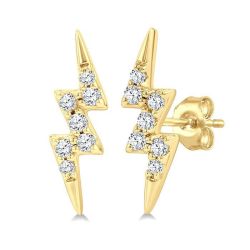 CelRaVio 14K White Gold Diamond Fashion Earrings
