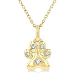 Xanthe Ultramarine Dog Paw Petite Diamond Fashion Pendant