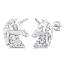 LysIonZen 14K White Gold Diamond Fashion Earrings