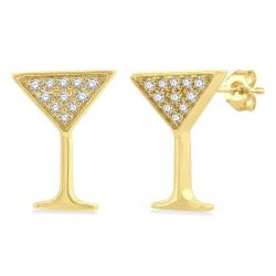 Martini Glass Petite Diamond Fashion Earrings