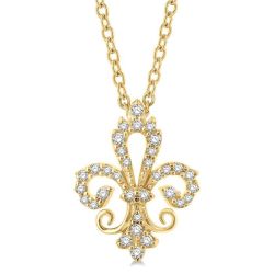 Noblesse Freya Fleur De Lis Petite Diamond Fashion Pendant