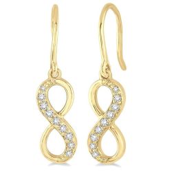 LysVal 14K White Gold Diamond Infinity Earrings