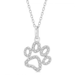 Dog Paw Petite Diamond Fashion Pendant