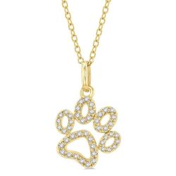 Juniper Maia Dog Paw Petite Diamond Fashion Pendant
