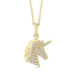 Prairie Ember Unicorn Petite Diamond Fashion Pendant