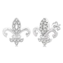 ElVioIon 14K White Gold Diamond Fashion Earrings