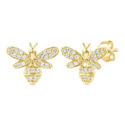 Bumble Bee Petite Diamond Fashion Earrings