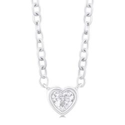 Eclipse Finesse Heart Shape Bezel Set Petite Diamond Fashion Pendant