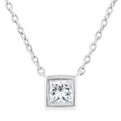 Élan Hera Princess Shape Bezel Set Petite Diamond Fashion Pendant