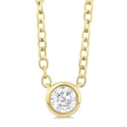 Symphony Harbor Round Shape Bezel Set Petite Diamond Fashion Pendant