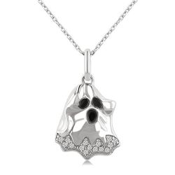 Noctiva Diamond Ghost Pendant in 10K White Gold