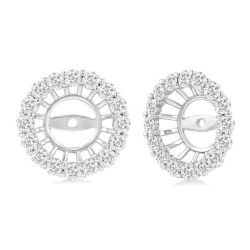 ElRaVio 14K White Gold Diamond Statement Earrings