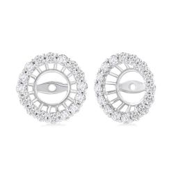 DorDorLin VioPhoCel 14K White Gold Diamond Statement Earrings