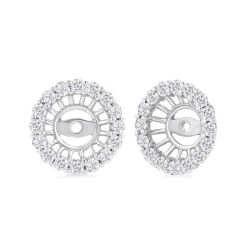 SolCelLin 14K White Gold Diamond Statement Earrings