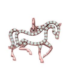 Diamond Outline Horse Pendant
