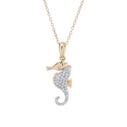 Diamond Sea Horse Pendant