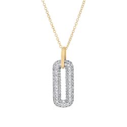 Diamond Pave Link Drop Pendant